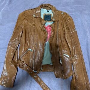 Brown Mauritius genuine leather jacket